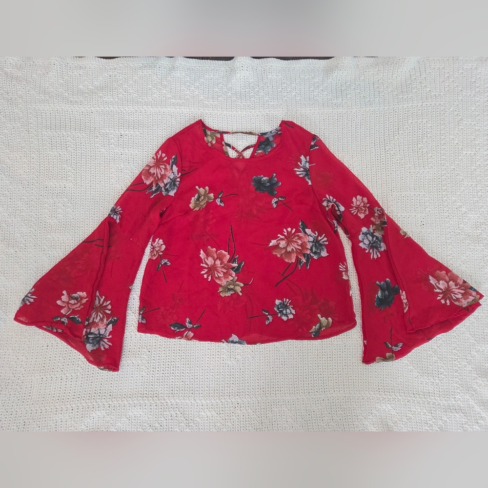 Charlotte Russe Red Floral Blouse